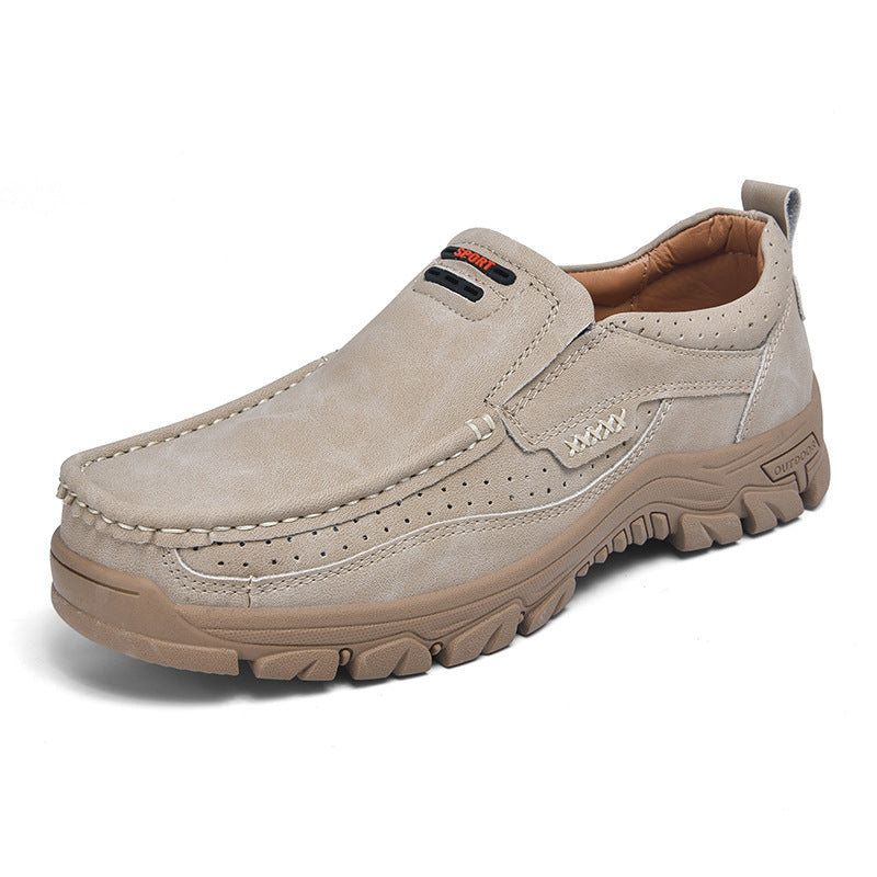 Men's Non-slip Walking Leather Lightweight Breathable Casual Loafers