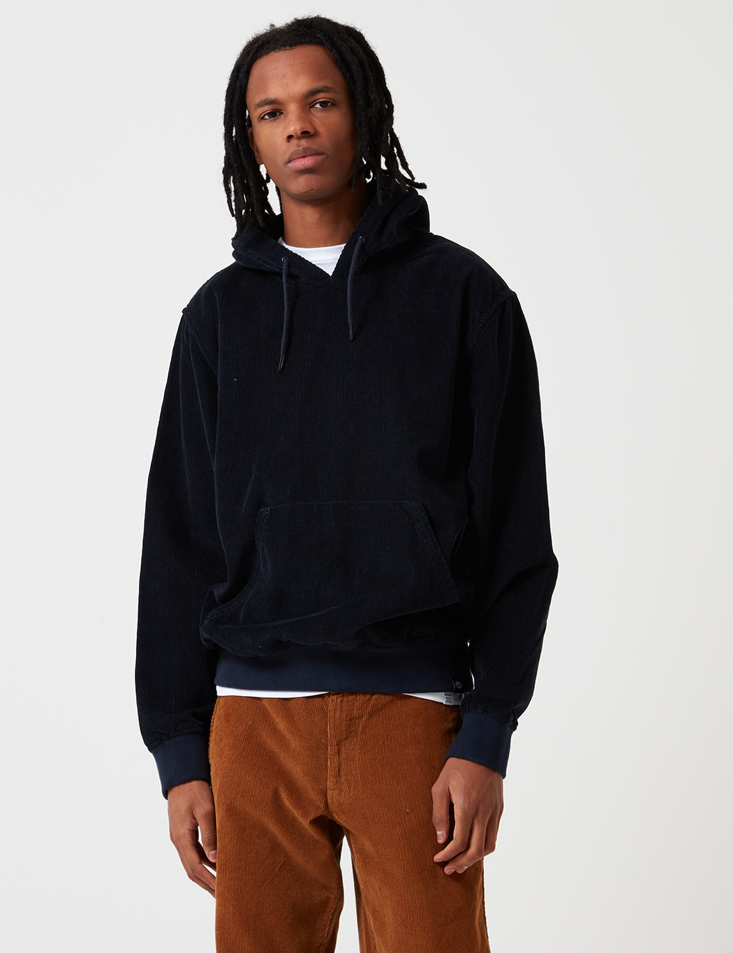 Amonate Hooded Sweatshirt (Cord) - Dark Navy Blue