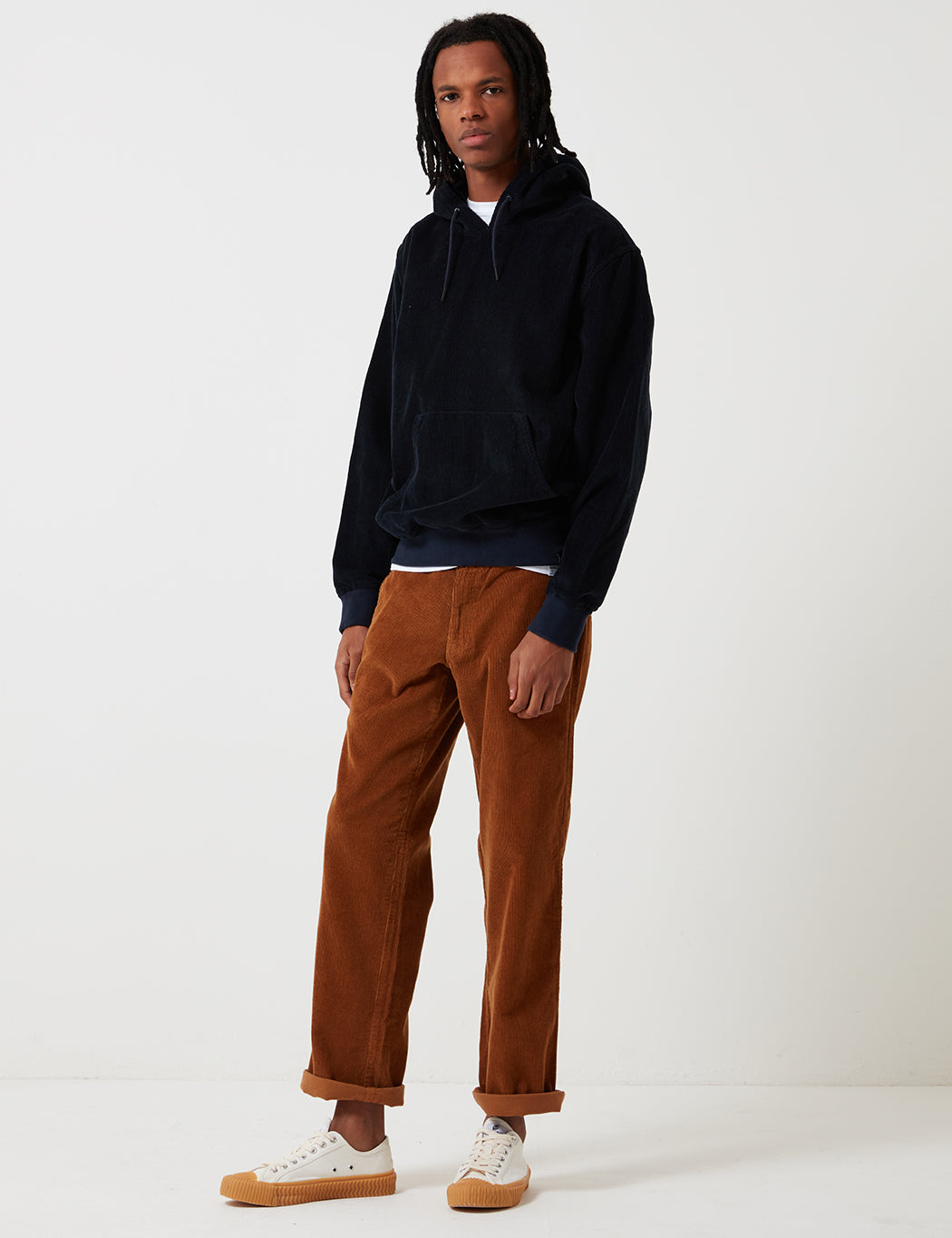 Amonate Hooded Sweatshirt (Cord) - Dark Navy Blue