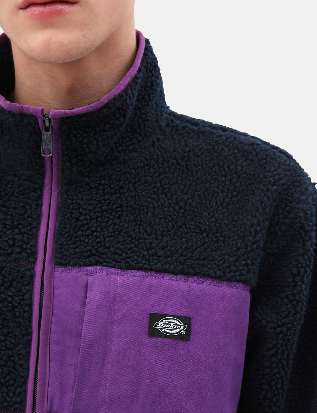Red Chute Sherpa Zip Through - Dark Navy