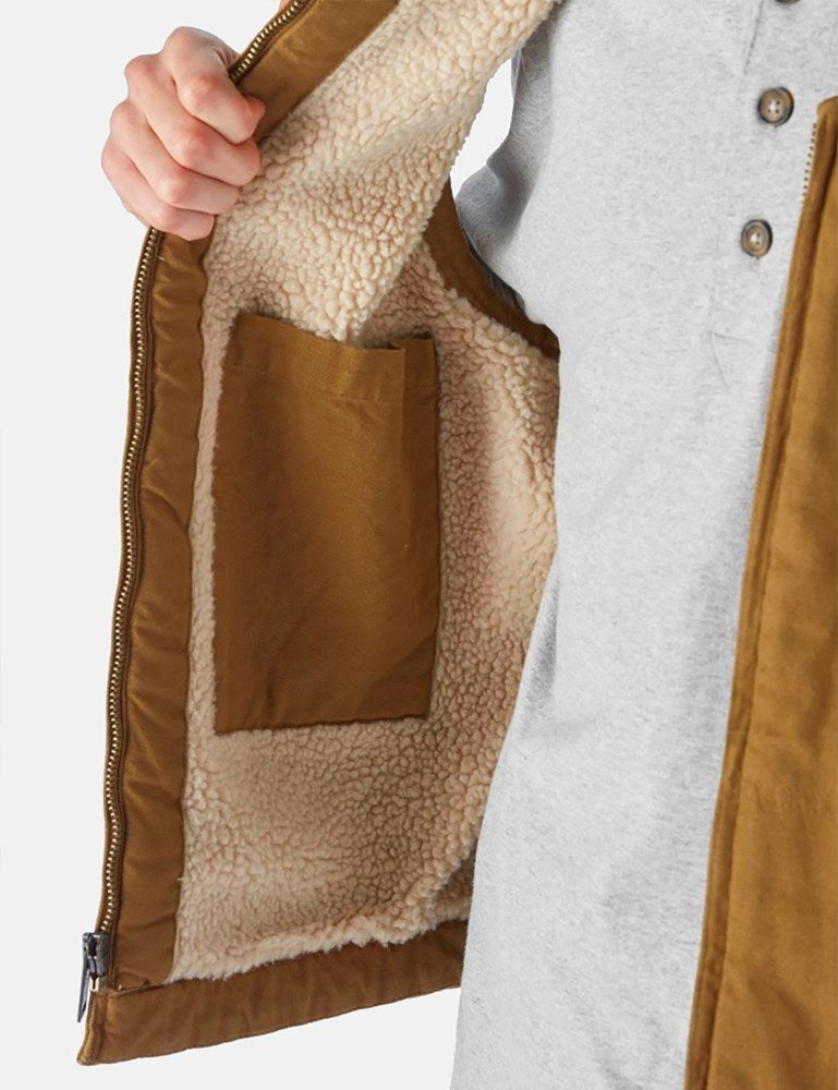 Sherpa Lined Duck Vest - Brown