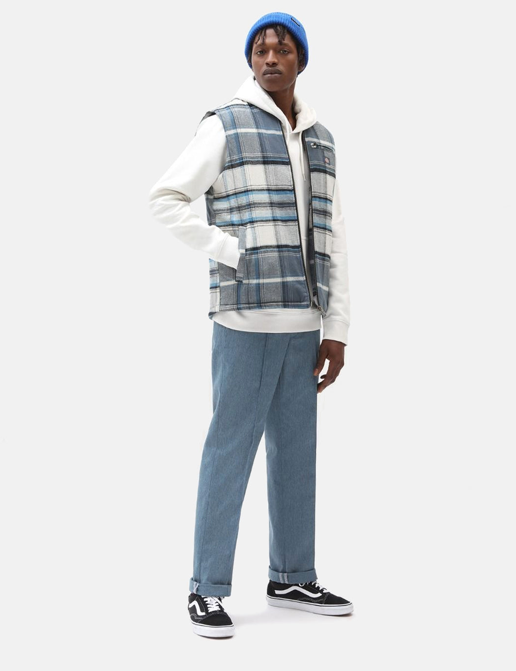 Pedro Bay Vest (Check) - Air Force Blue