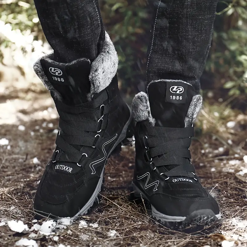 (Limited Time 49% Discount Event) Men's Orthopedic Arch Support Wide Toe Snow Boots Non-slip Waterproof Cold Warm Hiking Boots