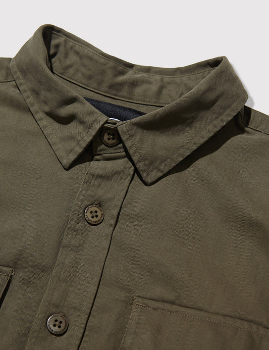 Tunnelton Herringbone Shirt - Dark Olive