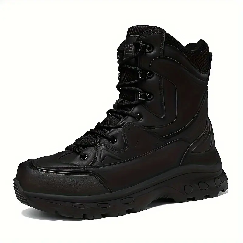 (Limited Time Discount 49% off)Men's Waterproof Ankle Support Tactical Boots Military Anti-Puncture Wide Toe Box Hiking Boots