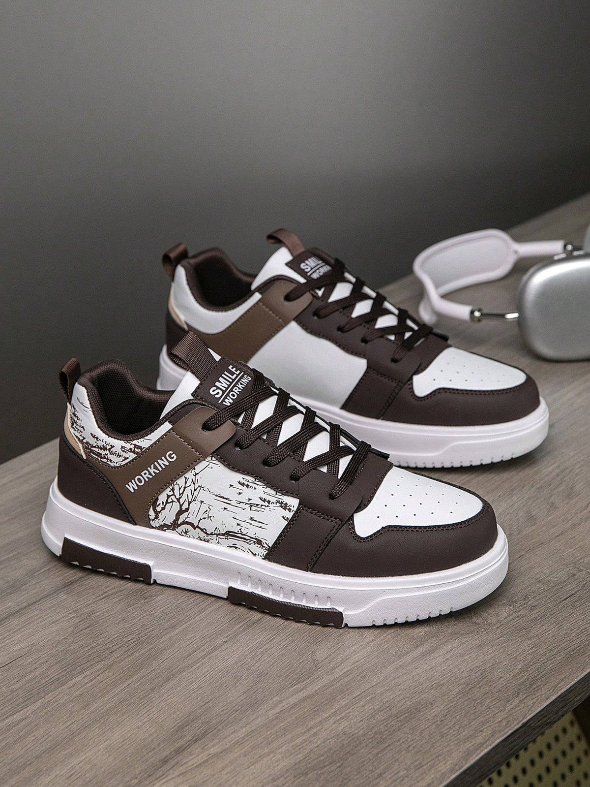 Casual Men's Random Print Low-Top Flat Sports Sneakers