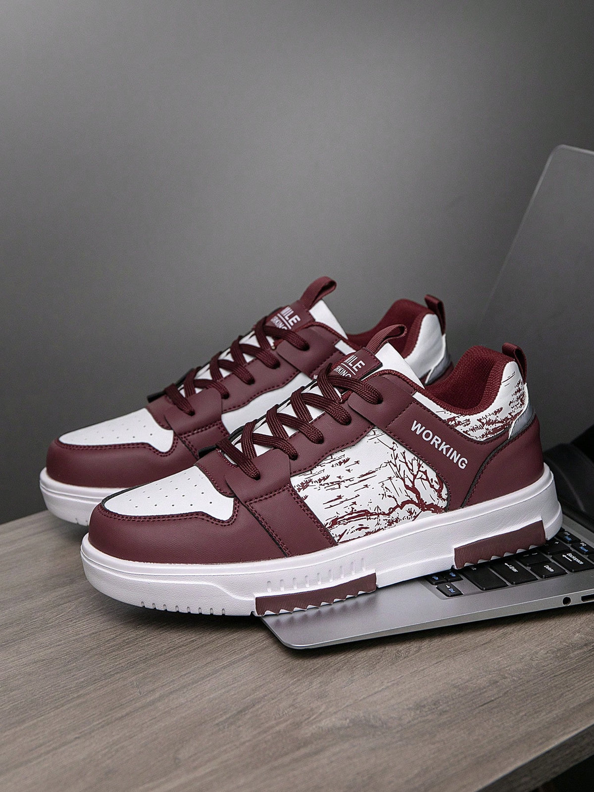 Casual Men's Random Print Low-Top Flat Sports Sneakers