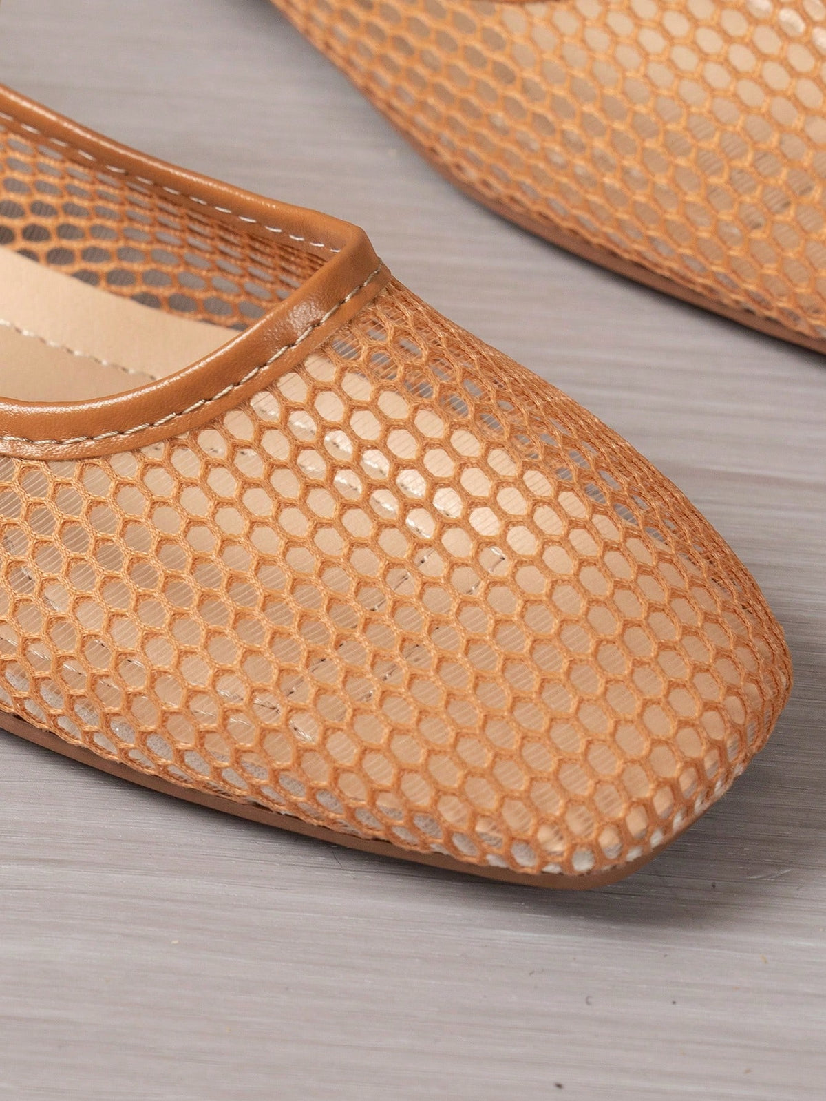 Summer Lace Mesh Hollow Flat Shoes, Women Breathable Elastic Band Ballet Shoes