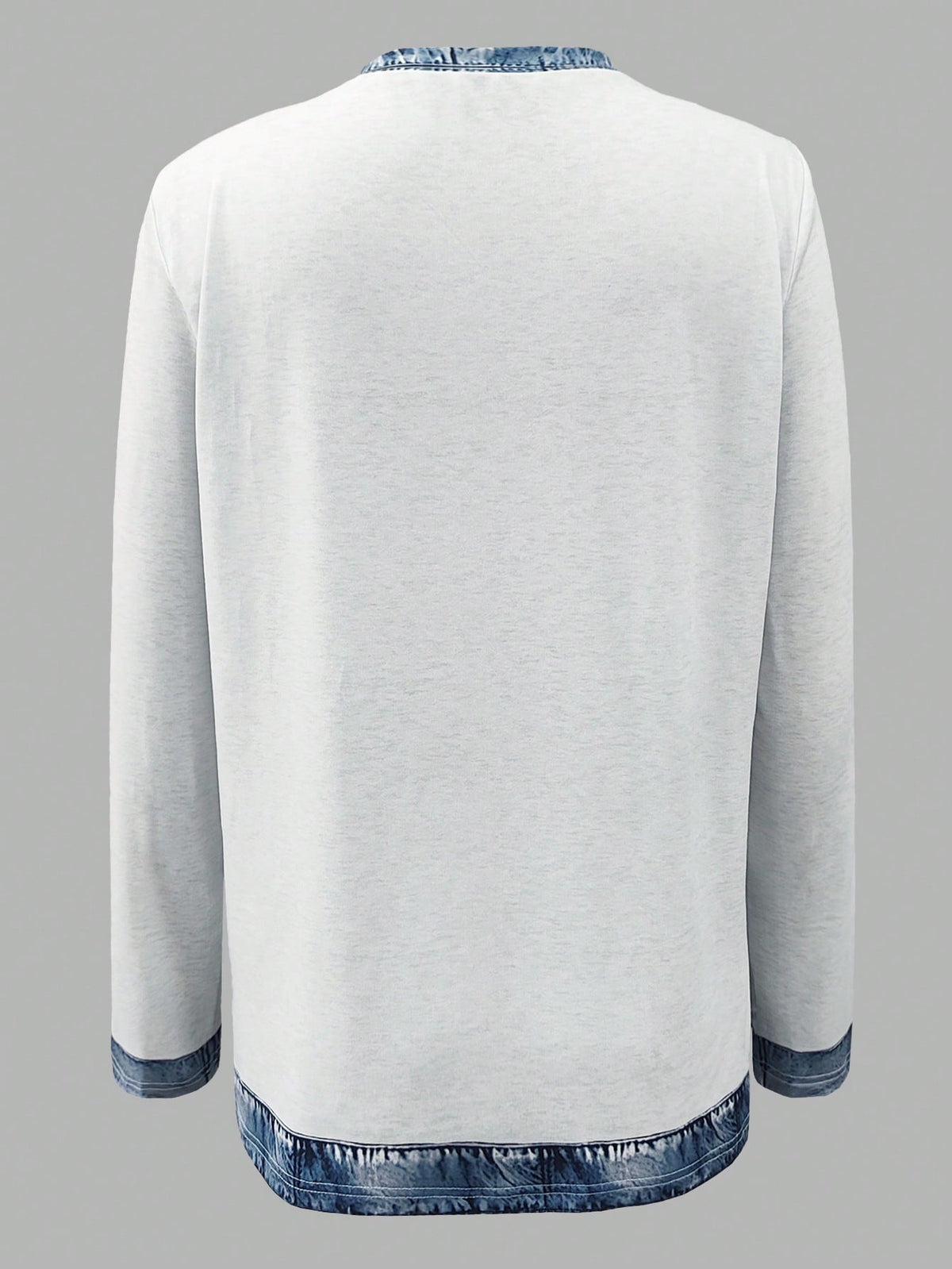 EMERY ROSE Women's Round Neck Color Block Casual Everyday Wear Long Sleeve T-Shirt