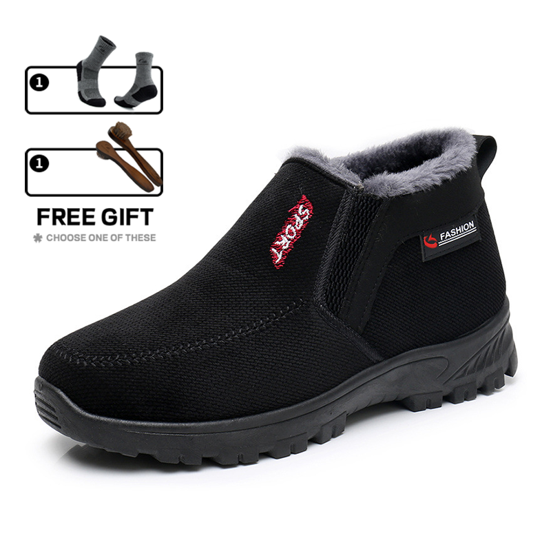 (CLEARANCE SALE 70% OFF)) Men's 2024 Winter New Waterproof And Non-Slip Slip-On Warm Cotton Shoes Correction Ankle Support Wide Toe Arch Support Sports Shoes