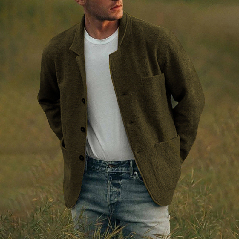 CLEARANCE SALE Men's Solid Color Fashion Jacket Coat Casual Jacket Coat