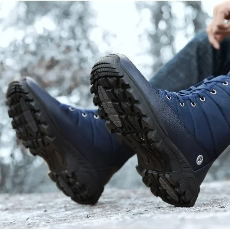 (Limited Time 70% Discount Event) Men's 2024 Winter New Ankle Support Wide Toe Snow Boots Orthopedic Arch Support Warm Anti-puncture Waterproof Non-slip Hiking Boots