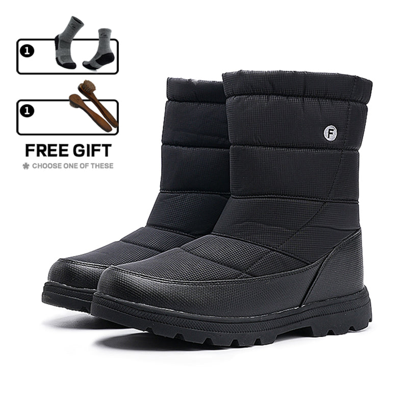 (Limited Time 70% Discount Event) Men's 2024 Winter New Style WarmWaterproof Non-Slip Puncture-Resistant One-Step Snow Boots Orthopedic Ankle Support Wide Toe Arch Support Hiking Boots