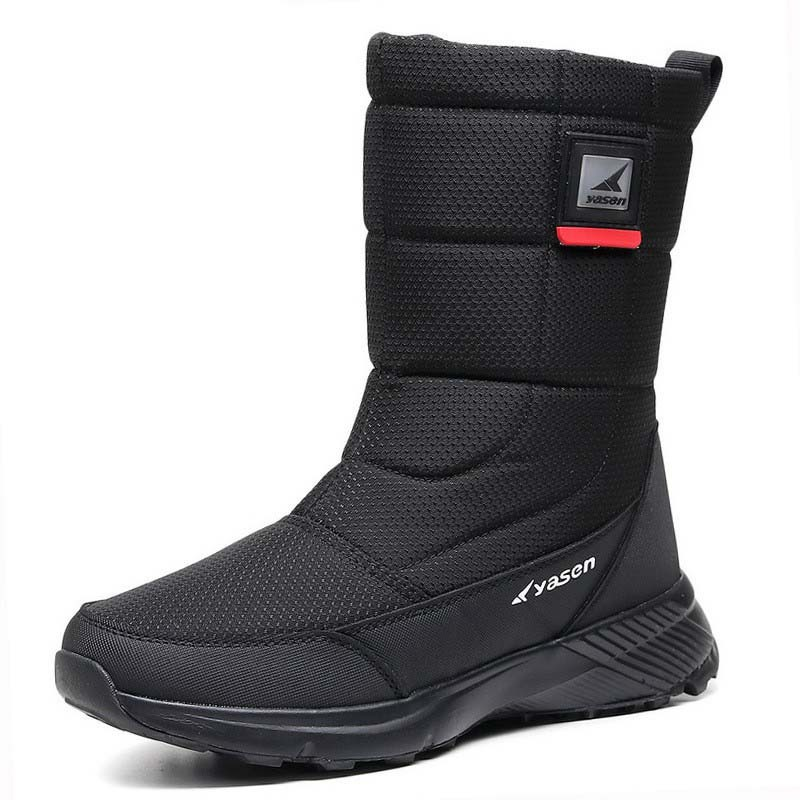 (Limited Time Sale 49%off)Unisex Snow Boots Thick Leather Platform Fur Lined Warm Mid-Calf Boots Waterproof Non-slip Winter Boots(2024Warmth upgrade)