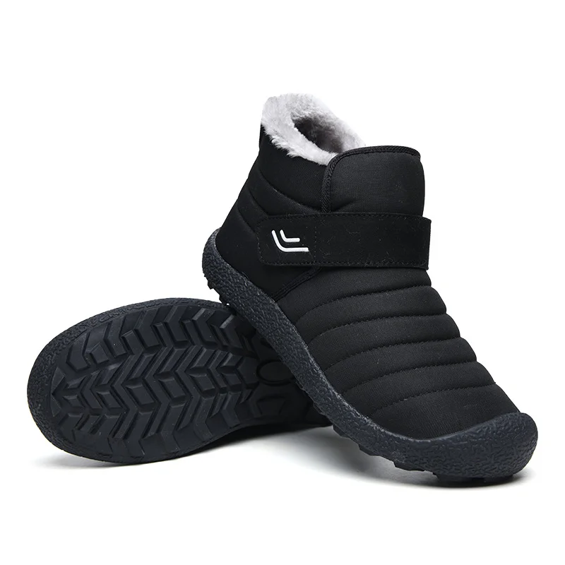 (Limited Time 49% Discount Event)  Men's Winter Warm Waterproof Non-slip Velcro Cotton Shoes Wide Toe Orthopedic Arch Support Slip-on Cotton Shoes