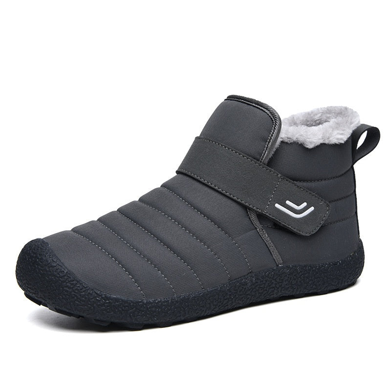 (Limited Time 49% Discount Event)  Men's Winter Warm Waterproof Non-slip Velcro Cotton Shoes Wide Toe Orthopedic Arch Support Slip-on Cotton Shoes