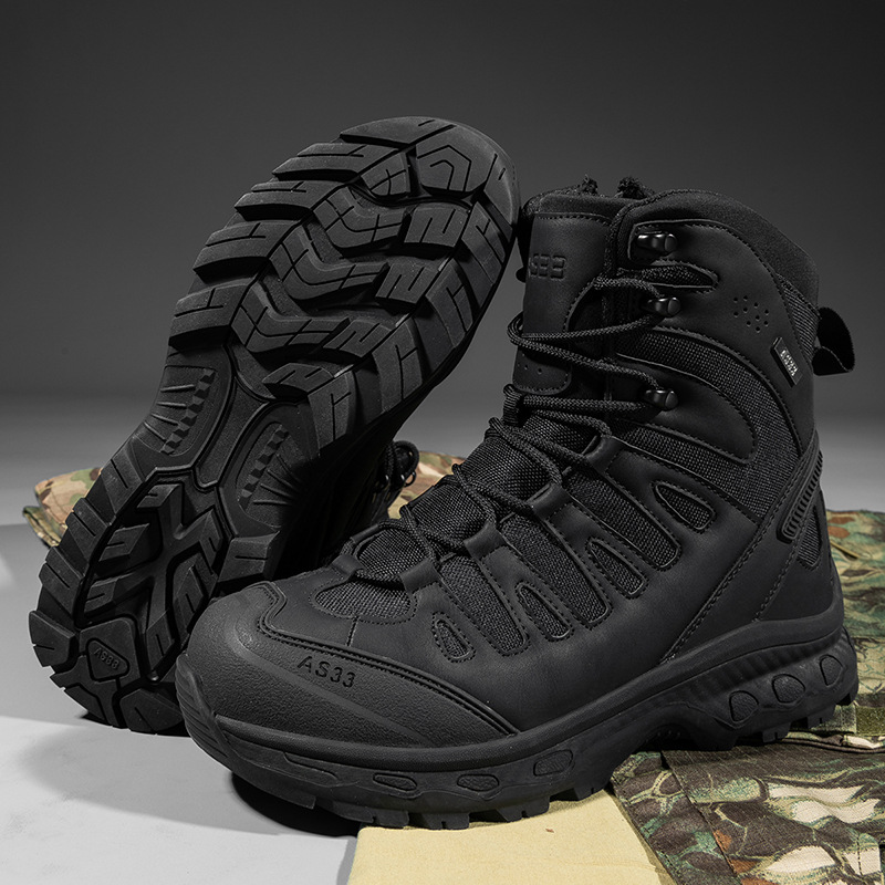Men's Anti-Sprain Military Tactical Work Boots Waterproof Non-Slip Anti-Puncture Hiking Boots