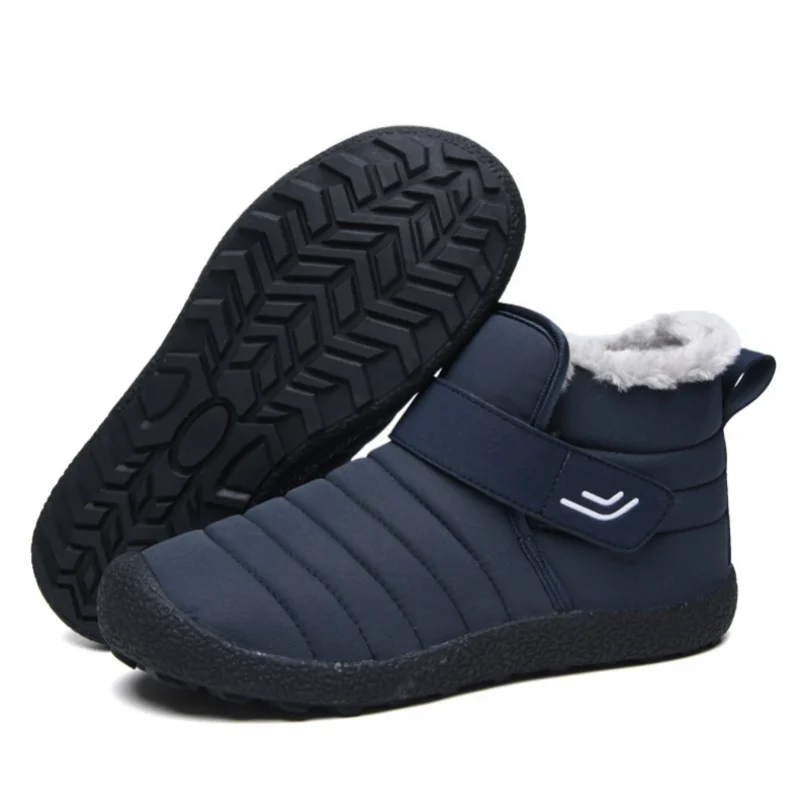 (Limited Time 49% Discount Event)  Men's Winter Warm Waterproof Non-slip Velcro Cotton Shoes Wide Toe Orthopedic Arch Support Slip-on Cotton Shoes