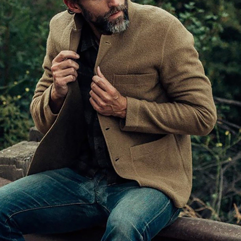 CLEARANCE SALE Men's Solid Color Fashion Jacket Coat Casual Jacket Coat