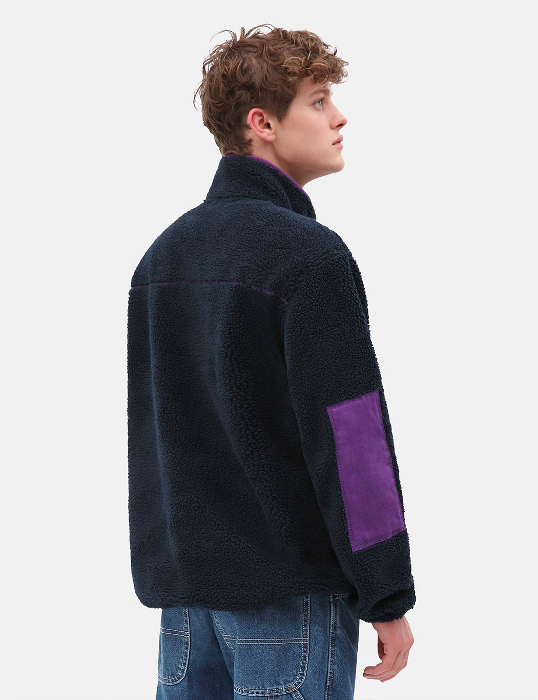 Red Chute Sherpa Zip Through - Dark Navy