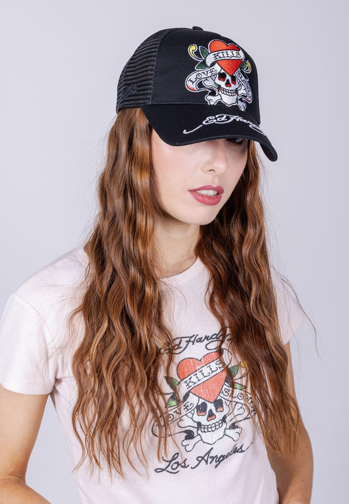 Unisex Love-Slowly Twill Front Mesh Trucker Cap - Black