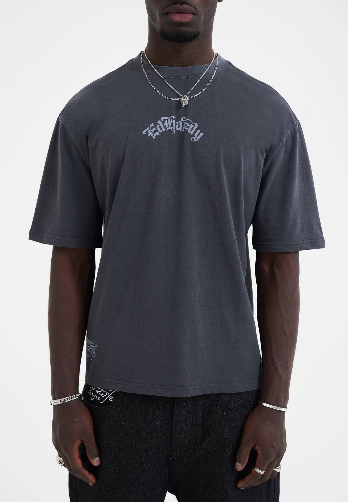 Mens Death Before Dishonor Eagle Relaxed T-Shirt - Charcoal