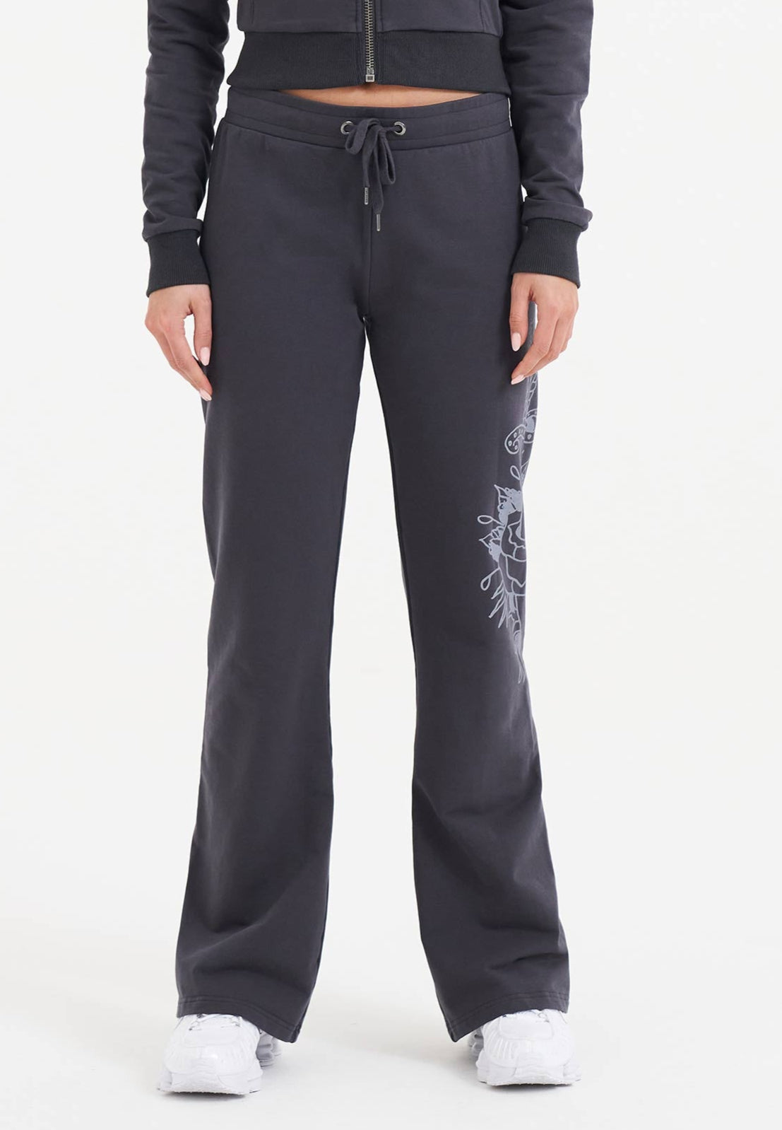 Womens Love Is Mystery Flared Jogger - Charcoal