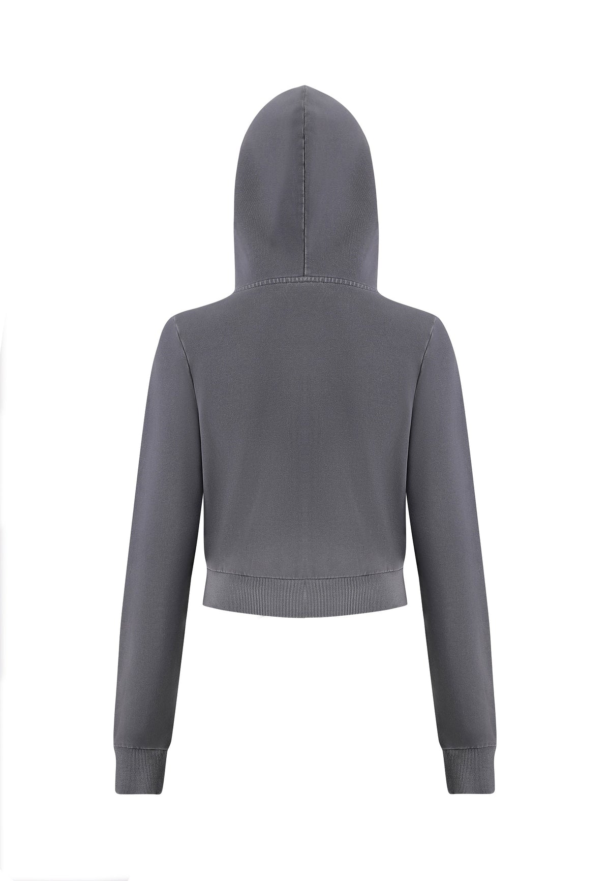 Womens Love Is Mystery Cropped Hoodie - Charcoal