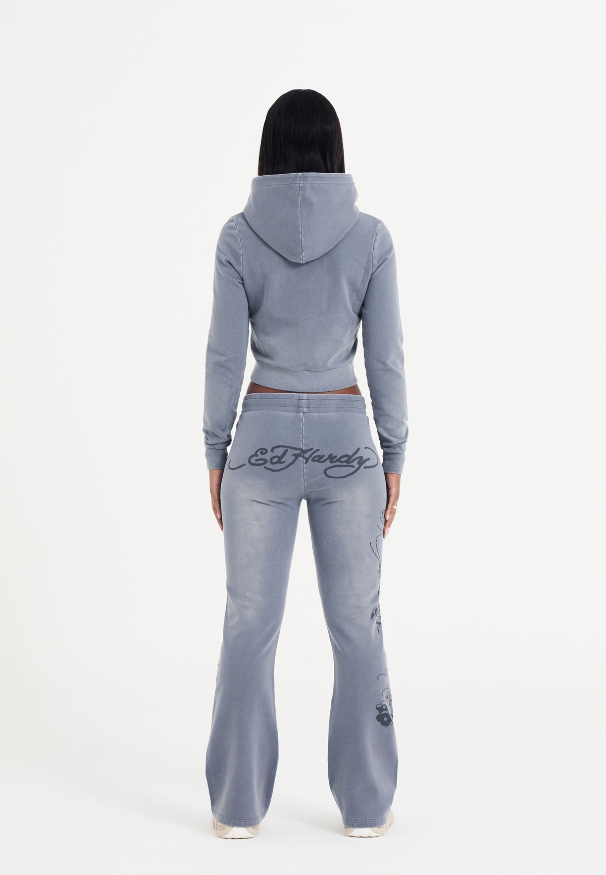 Womens Watchingfly Cropped Zip Thru Hoodie - Blue