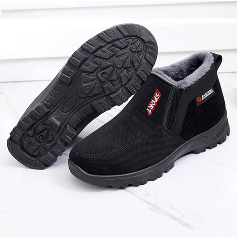 (CLEARANCE SALE 70% OFF)) Men's 2024 Winter New Waterproof And Non-Slip Slip-On Warm Cotton Shoes Correction Ankle Support Wide Toe Arch Support Sports Shoes