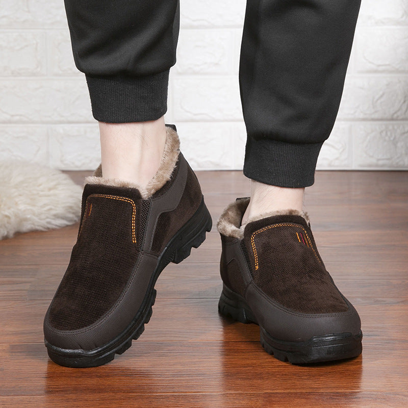 (Limited Time Discount 49% off) Men's Comfortable Lightweight Arch Support Winter Wool Shoes Waterproof Non-slip Warm Snow Shoes
