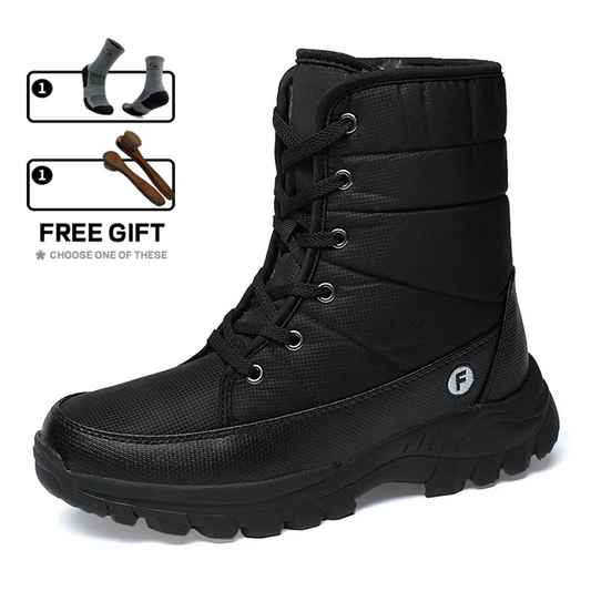 (Limited Time 70% Discount Event) Men's 2024 Winter New Ankle Support Wide Toe Snow Boots Orthopedic Arch Support Warm Anti-puncture Waterproof Non-slip Hiking Boots