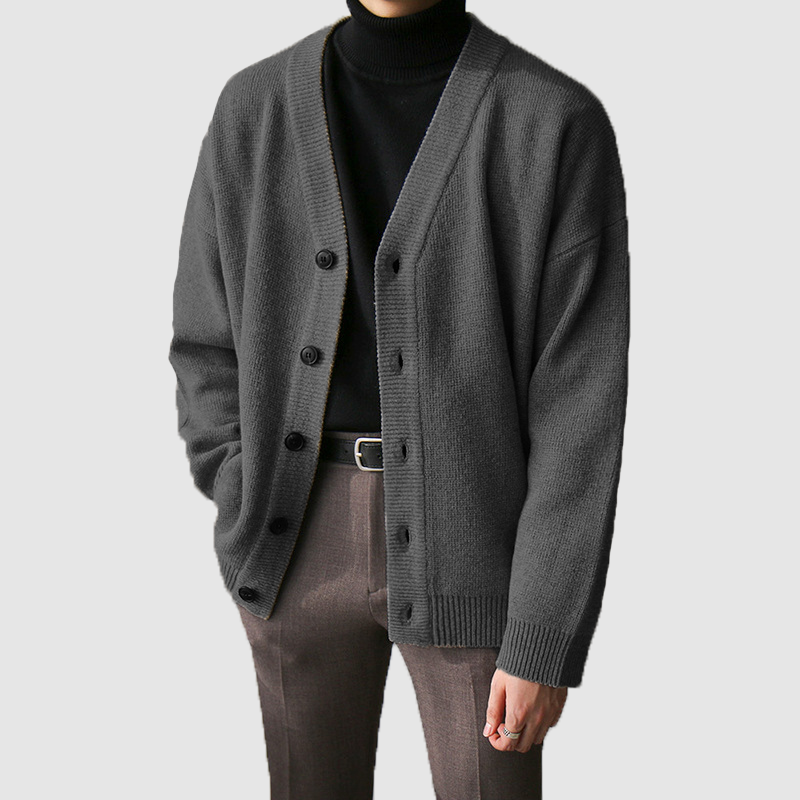 Men's knit sweater and cardigan coat