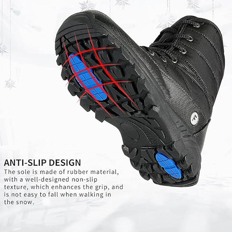 (Limited Time 70% Discount Event) Men's 2024 Winter New Ankle Support Wide Toe Snow Boots Orthopedic Arch Support Warm Anti-puncture Waterproof Non-slip Hiking Boots