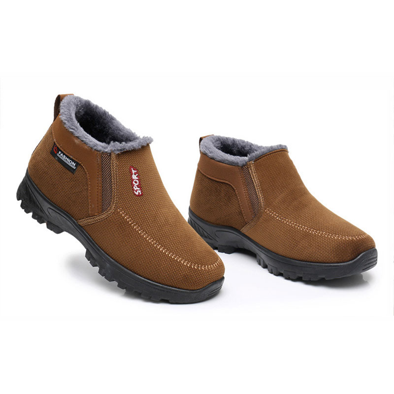 (CLEARANCE SALE 70% OFF)) Men's 2024 Winter New Waterproof And Non-Slip Slip-On Warm Cotton Shoes Correction Ankle Support Wide Toe Arch Support Sports Shoes