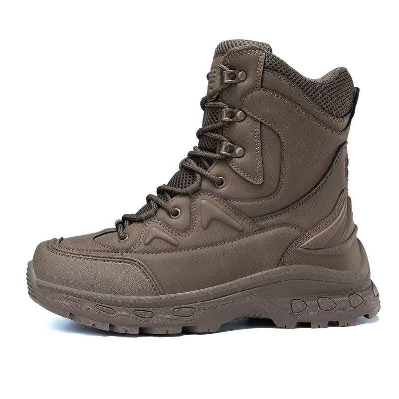 (Limited Time Discount 49% off)Men's Waterproof Ankle Support Tactical Boots Military Anti-Puncture Wide Toe Box Hiking Boots