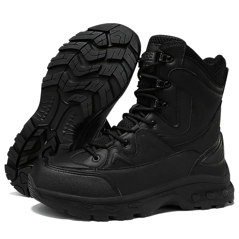(Limited Time Discount 49% off)Men's Waterproof Ankle Support Tactical Boots Military Anti-Puncture Wide Toe Box Hiking Boots