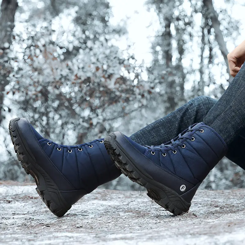 (Limited Time 70% Discount Event) Men's 2024 Winter New Ankle Support Wide Toe Snow Boots Orthopedic Arch Support Warm Anti-puncture Waterproof Non-slip Hiking Boots