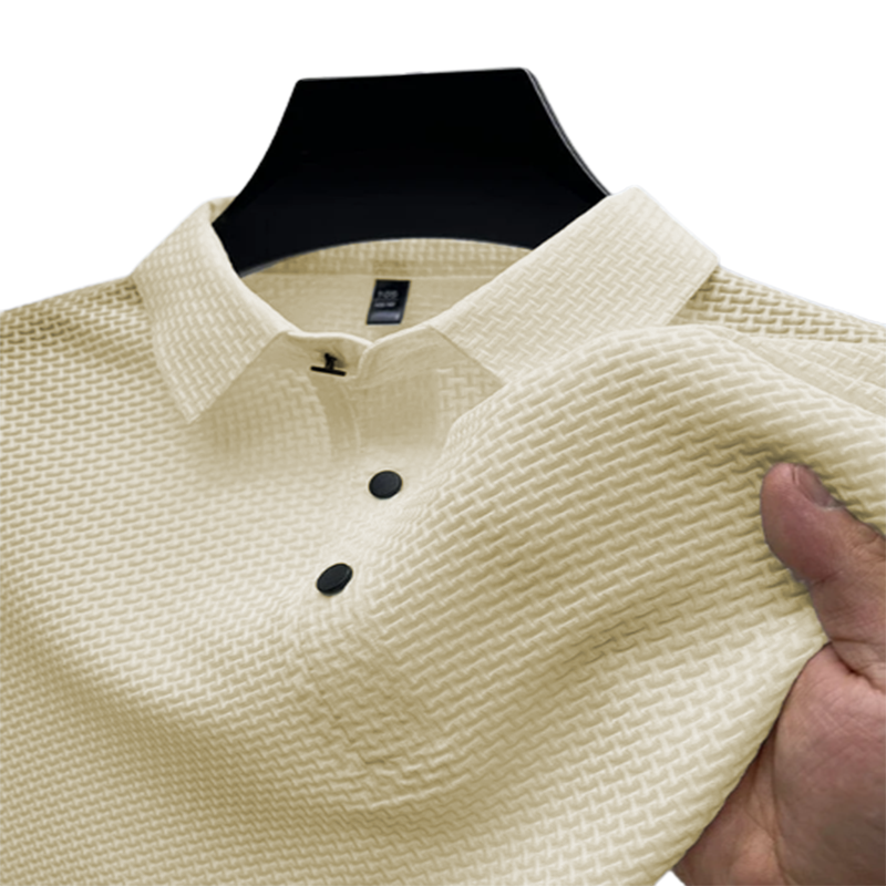 Men's Comfortable Breathable Summer Mesh V-neck Short Sleeve POLO Shirt